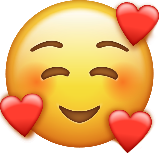 Smile with hearts emoji